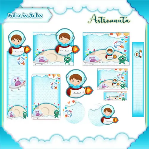 Arquivo de Corte - Etiqueta Escolar (astronauta) I