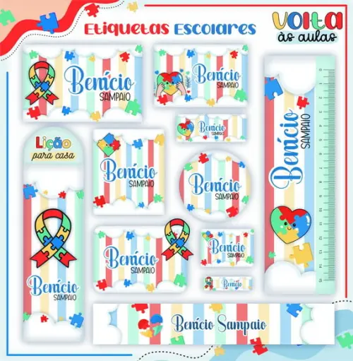 Arquivo de Corte - Etiqueta Escolar (autismo) D