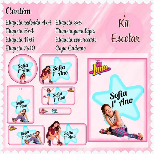 Arquivo de Corte - Etiqueta Escolar (soy Luna) D