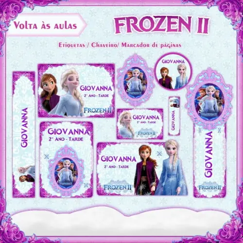 Arquivo de Corte - Etiqueta Escolar (frozen) G