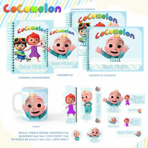 Arquivo Digital - Etiqueta Escolar (cocomelon) c