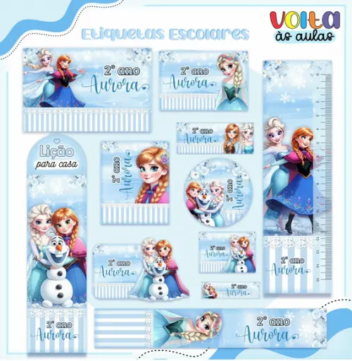 Arquivo de Corte - Etiqueta Escolar (frozen) e