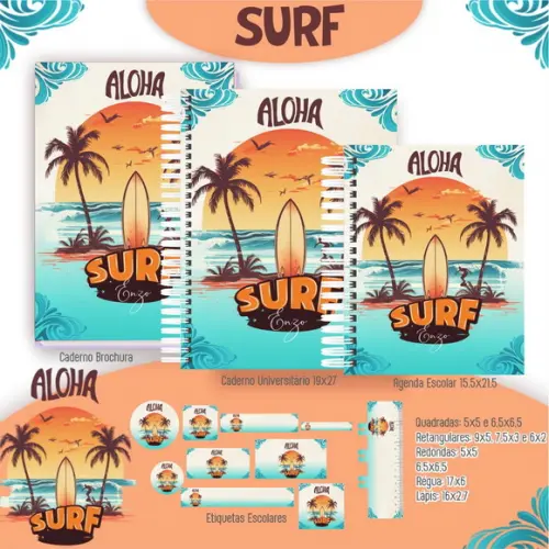 Arquivo Digital - Etiqueta Escolar (surf) D