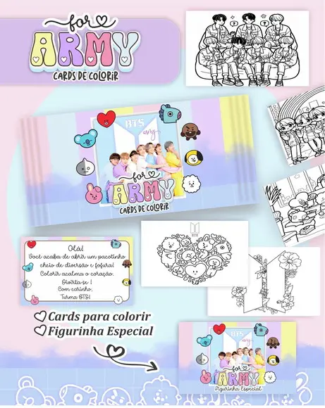 Arquivo Digital - Cards para Colorir (bts) 1