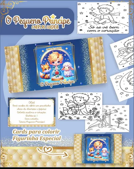 Arquivo Digital - Cards para Colorir (o Pequeno Príncipe) 1
