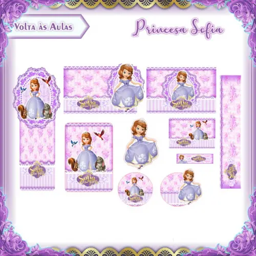 Arquivo de Corte - Etiqueta Escolar (princesinha Sofia) B