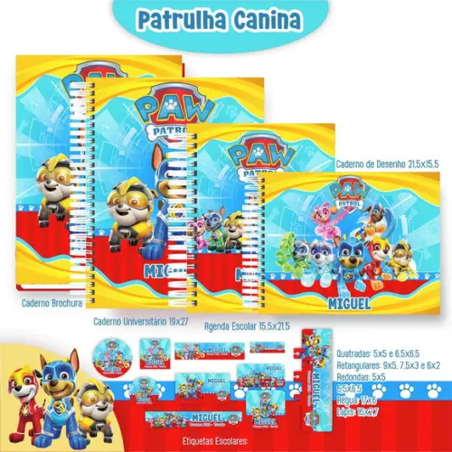 Arquivo Digital - Etiqueta Escolar (patrulha Canina) S