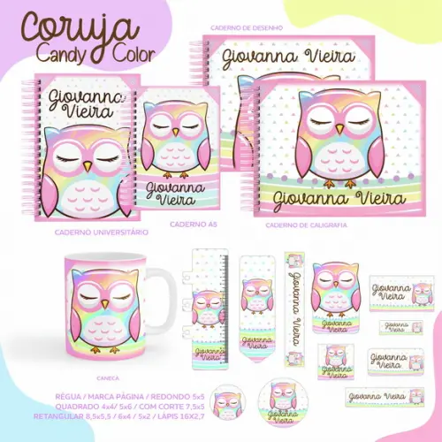 Arquivo Digital - Etiqueta Escolar (corujinha) B