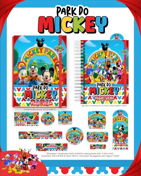 Arquivo Digital - Etiqueta Escolar (mickey Park) a