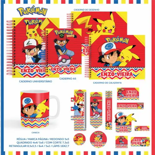 Arquivo Digital - Etiqueta Escolar (Pokemon) C