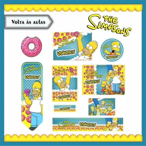 Arquivo de Corte - Etiqueta Escolar (os Simpsons) c