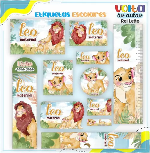 Arquivo de Corte - Etiqueta Escolar (o Rei Leão) D