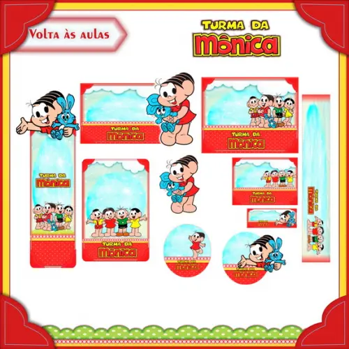 Arquivo de Corte - Etiqueta Escolar (turma da Mônica) D