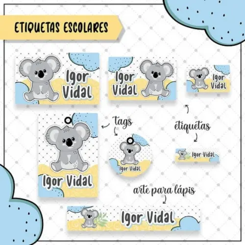 Arquivo Digital - Etiqueta Escolar (koala) 2