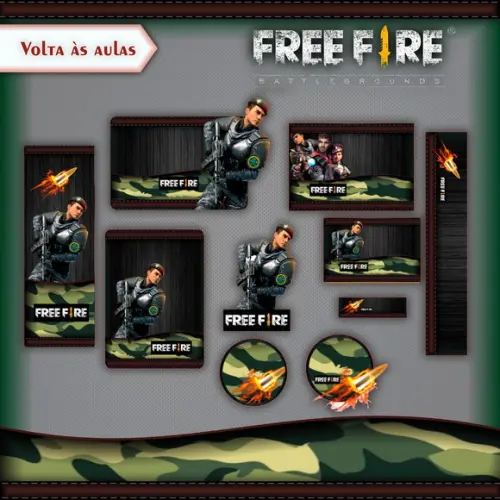 Arquivo de Corte - Etiqueta Escolar (free Fire) F