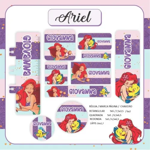 Arquivo Digital - Etiqueta Escolar (a Pequena Sereia) e