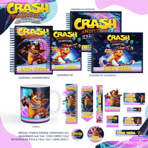 Arquivo Digital - Etiqueta Escolar (crash Bandicoot) a