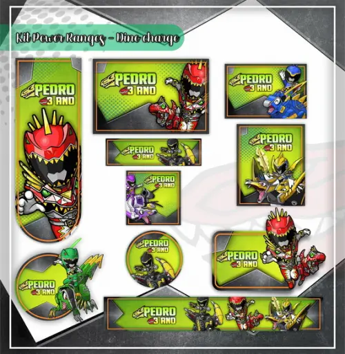 Arquivo de Corte - Etiqueta Escolar (power Rangers) a