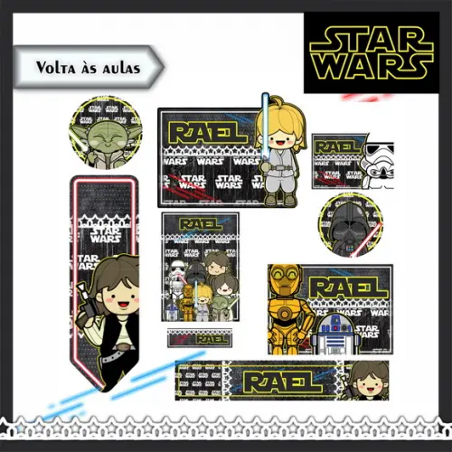 Arquivo de Corte - Etiqueta Escolar (star Wars) c