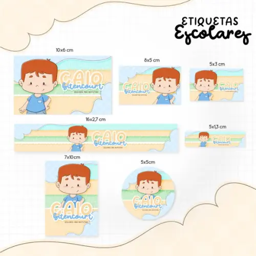 Arquivo de Corte - Etiqueta Escolar (menino Ruivo) a