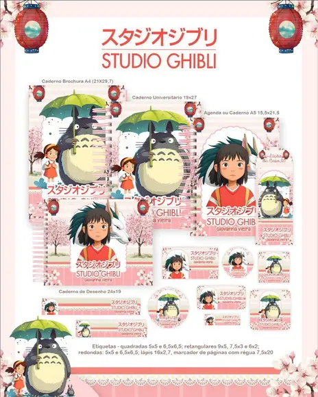 Arquivo Digital - Etiqueta Escolar (studio Ghibli) a