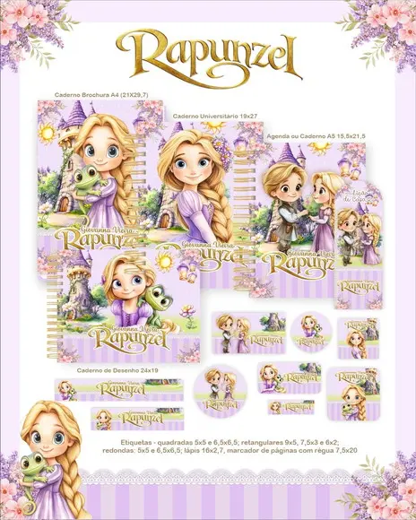 Arquivo Digital - Etiqueta Escolar (rapunzel) F