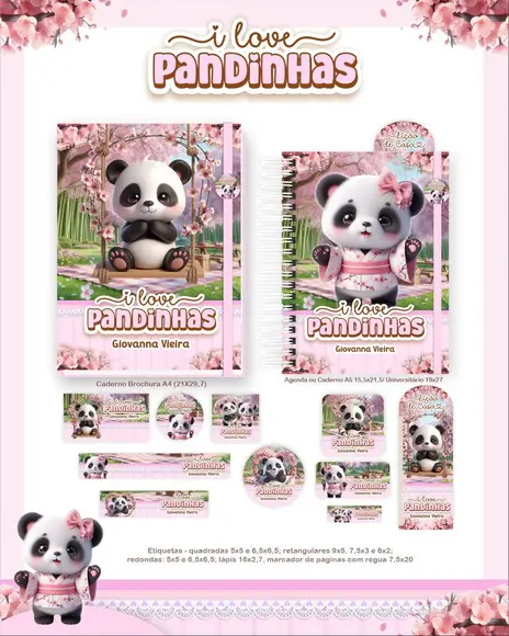 Arquivo Digital - Etiqueta Escolar (panda) G