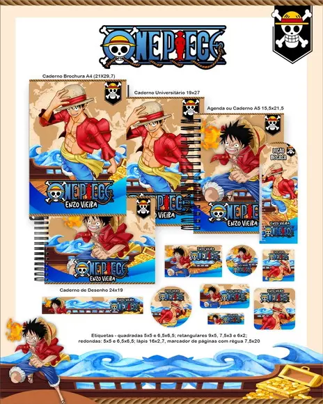 Arquivo Digital - Etiqueta Escolar (one Piece) e