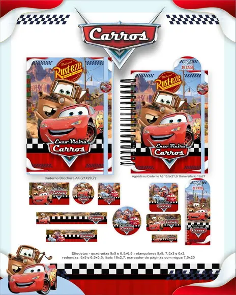 Arquivo Digital - Etiqueta Escolar (carros) H