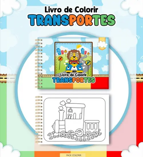 Arquivo Digital - Livro de Colorir (meios de Transporte) 1