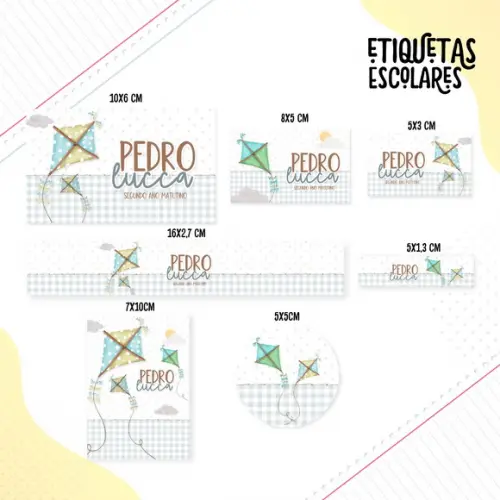 Arquivo de Corte - Etiqueta Escolar (pipa) a