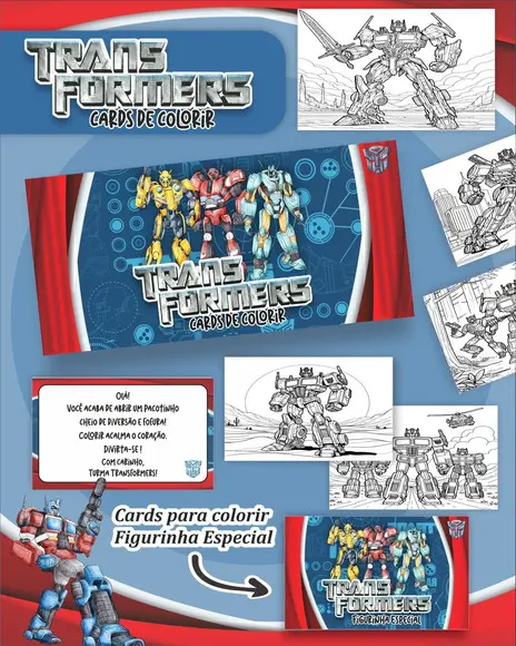 Arquivo Digital - Cards para Colorir (transformers) 1