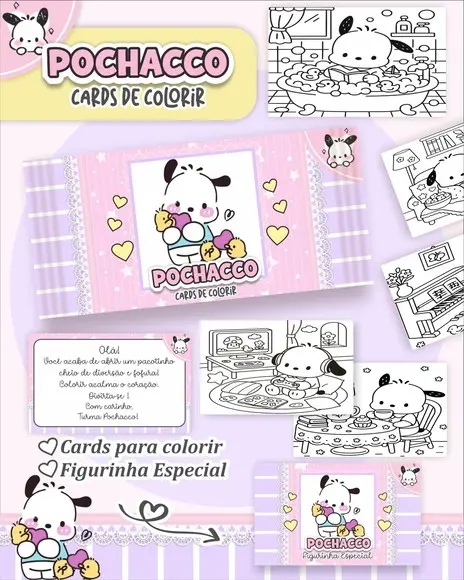Arquivo Digital - Cards para Colorir (pochacco) 1