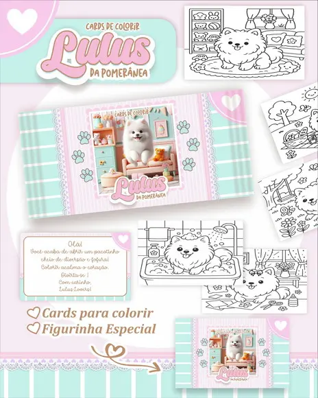 Arquivo Digital - Cards para Colorir (lulus da Pomerânia) 1