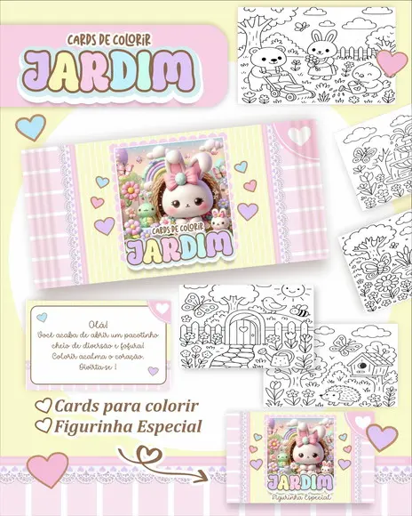 Arquivo Digital - Cards para Colorir (jardim) 1