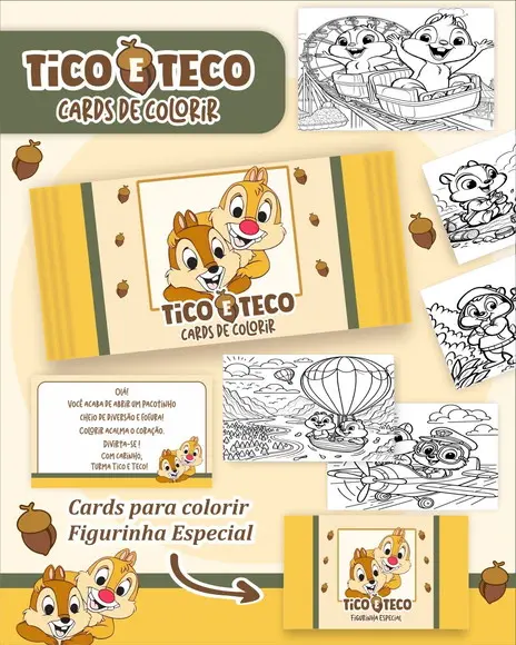 Arquivo Digital - Cards para Colorir (tico e Teco) 1