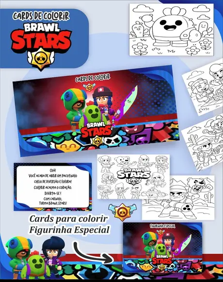 Arquivo Digital - Cards para Colorir (brawl Stars) 1