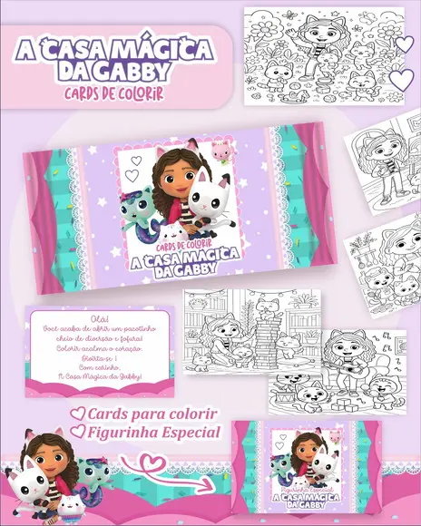 Arquivo Digital - Cards para Colorir a Casa Mágica da Gaby 1