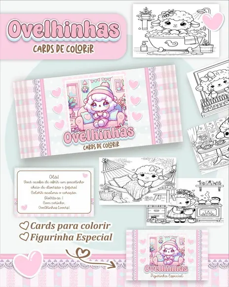 Arquivo Digital - Cards para Colorir (ovelhinhas) 1