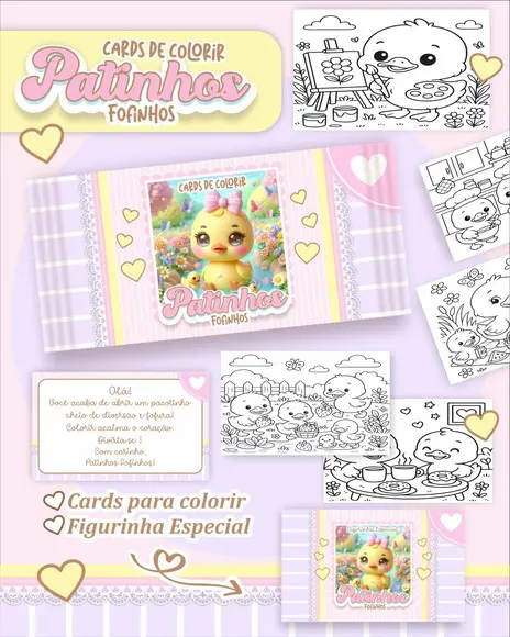 Arquivo Digital - Cards para Colorir (patinhos) 1