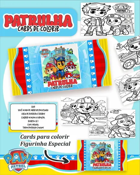 Arquivo Digital - Cards para Colorir (patrulha Canina) 1