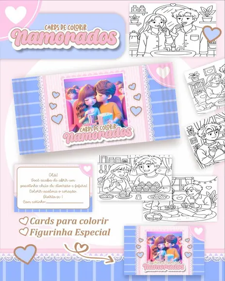 Arquivo Digital - Cards para Colorir (namorados) 1