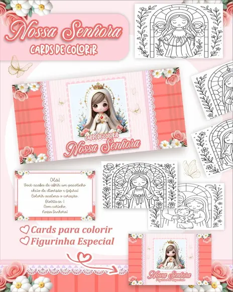 Arquivo Digital - Cards para Colorir (nossa Senhora) 1
