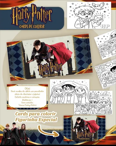 Arquivo Digital - Cards para Colorir (harry Potter) 1