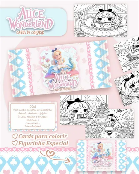 Arquivo Digital - Cards para Colorir (alice) 1