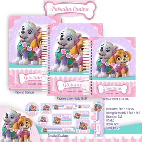 Arquivo Digital - Etiqueta Escolar (patrulha Canina) R