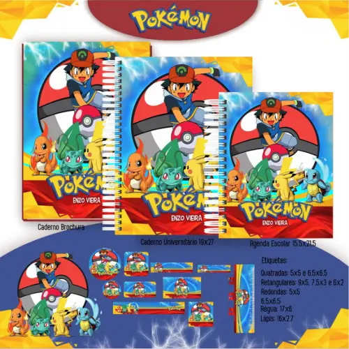 Arquivo Digital - Etiqueta Escolar (pokemon) H