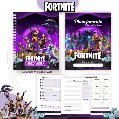 Arquivo Digital - Etiqueta Escolar (fortnite) e