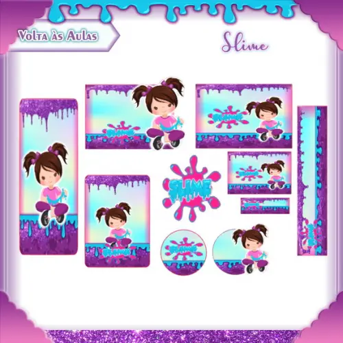 Arquivo de Corte - Etiqueta Escolar (slime) c