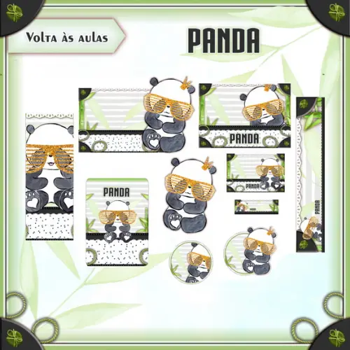 Arquivo de Corte - Etiqueta Escolar (panda) D